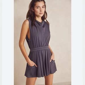 Free People Summer Slumbers Gray Romper Women’s Size Medium Oversized NWOT Beach